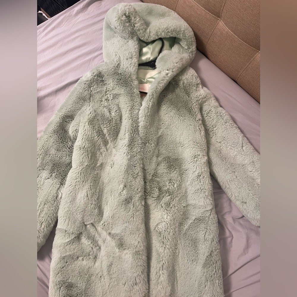 S Green Faux Fur Cupid Coat Lemonplet by Choyo